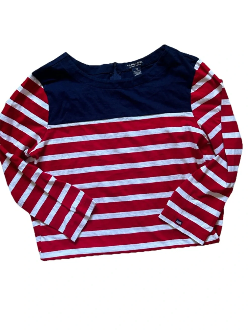 U.S. Polo Assn. Red, White & Navy Striped Long-Sleeve Mini Dress - Picture 3 of 5